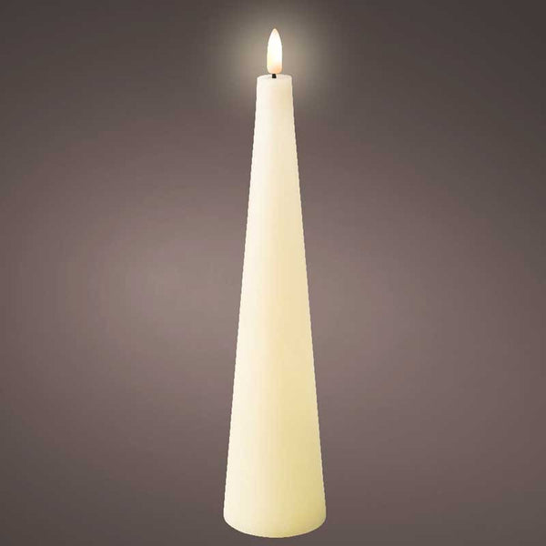 Lumineo Cream Wax LED Cone Candle image 1
