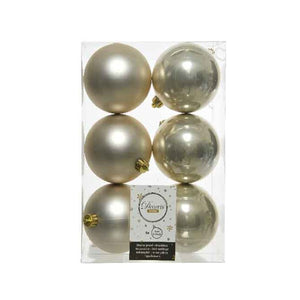 Decoris Shatterproof Baubles in Pearl (Pack of 6) image 0
