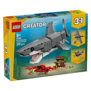 Lego® Creator 3 In 1 Fierce Shark With A Treasure Chest 31381 Box Front View