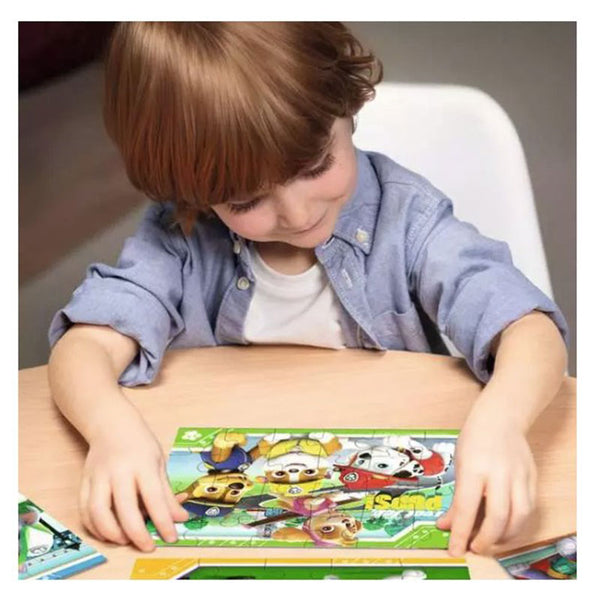 Ravensburger Paw Patrol 4 In A Box Jigsaw Puzzle Lifestyle with Boy