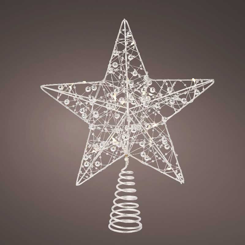 Lumineo LED Silver Star Tree Topper image 0