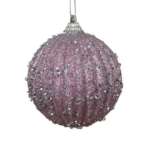 Decoris Foam Bauble in Lilac Breeze with Glitter image 0