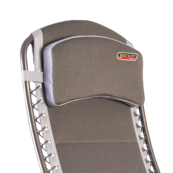 Quest Elite Naples Pro Comfort Garden Chair in Grey with Side Table &amp; Headrest image 3