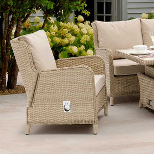 Bramblecrest Somerford Rattan Reclining 3-Seater Sofa &amp; Armchairs Set with Bench &amp; Rectangular Dual Height Table image 4