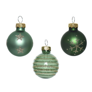 Decoris Shatterproof Baubles in Green (Pack of 9) image 1