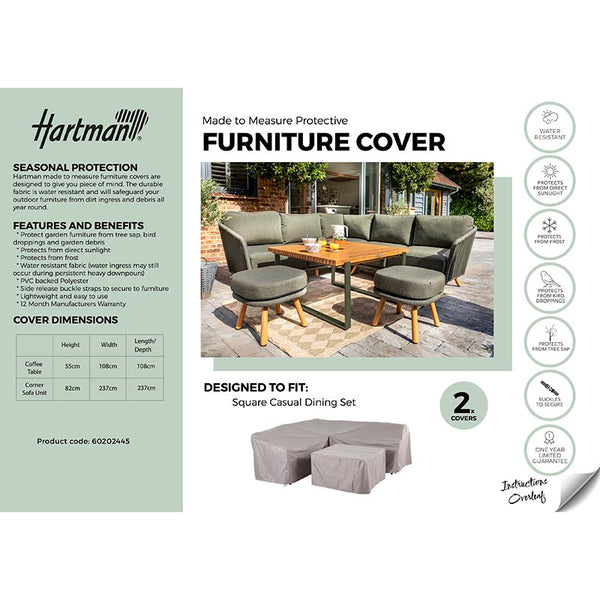 Hartman Covers for Eden or Trevi Mini Corner Sofa Patio Set with Square Table image 1