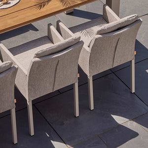 LIFE Mixx Rectangular Garden Dining Set with 6 Caribbean Soltex Beige Chairs image 2