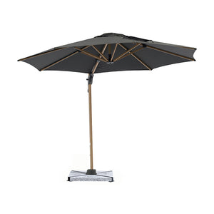 Bramblecrest Chichester 3m Round Cantilever Wood Effect Parasol in Grey with Granite Base &amp; Cover image 3