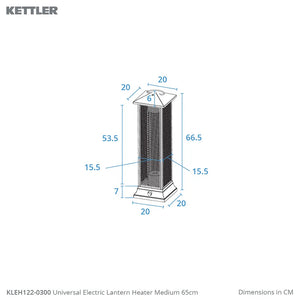 Kettler Kalos Universal Electric Lantern Patio Heater – Medium 65cm image 2