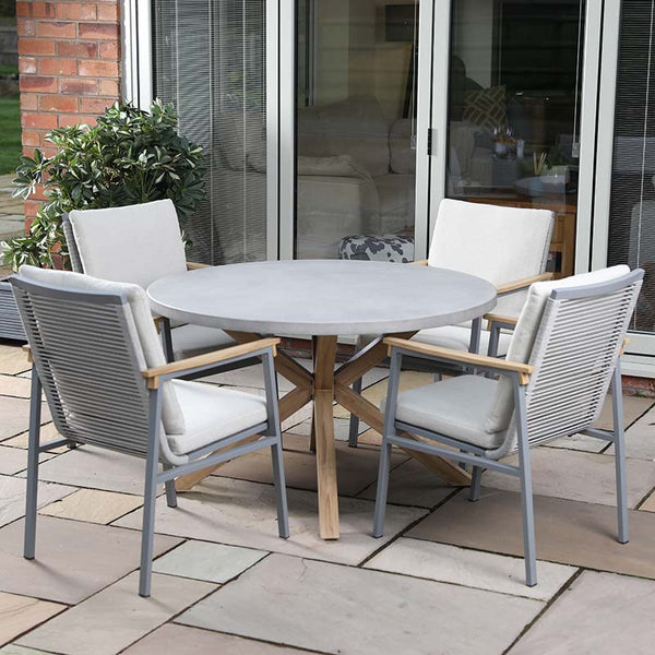Supremo Novara 4 Seat Round Outdoor Dining Set image 4