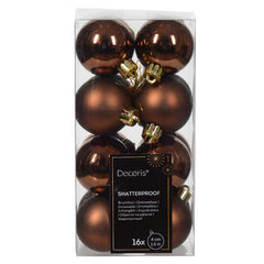 Decoris Shatterproof Baubles in Espresso (Pack of 16) image 0