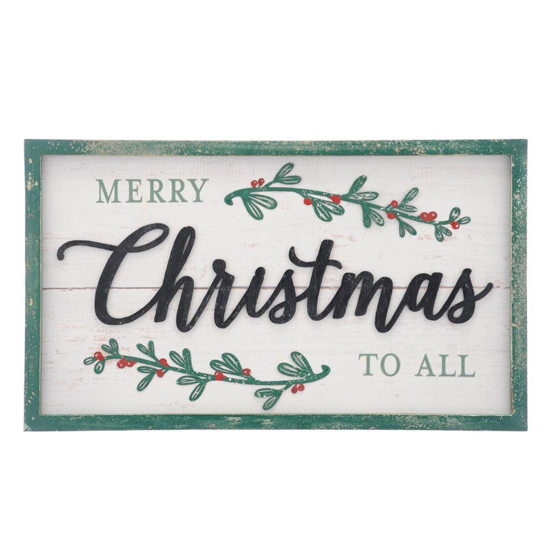 Festive White Christmas Sign with Mistletoe image 0