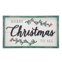Festive White Christmas Sign with Mistletoe image 0