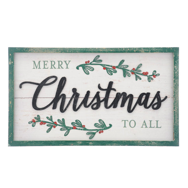 Festive White Christmas Sign with Mistletoe image 0