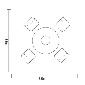 Hartman Buxton 4 Seat Round Dining Set image 3