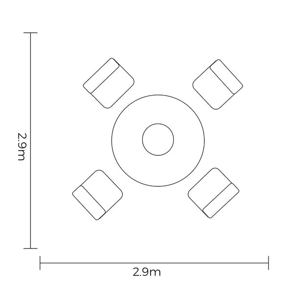 Hartman Buxton 4 Seat Round Dining Set image 3