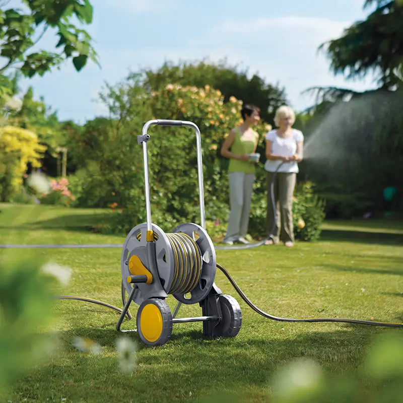 Hozelock Assembled 60m Hose Cart with 50m of 12.5mm hose & nozzle (Large Wheels) image 0