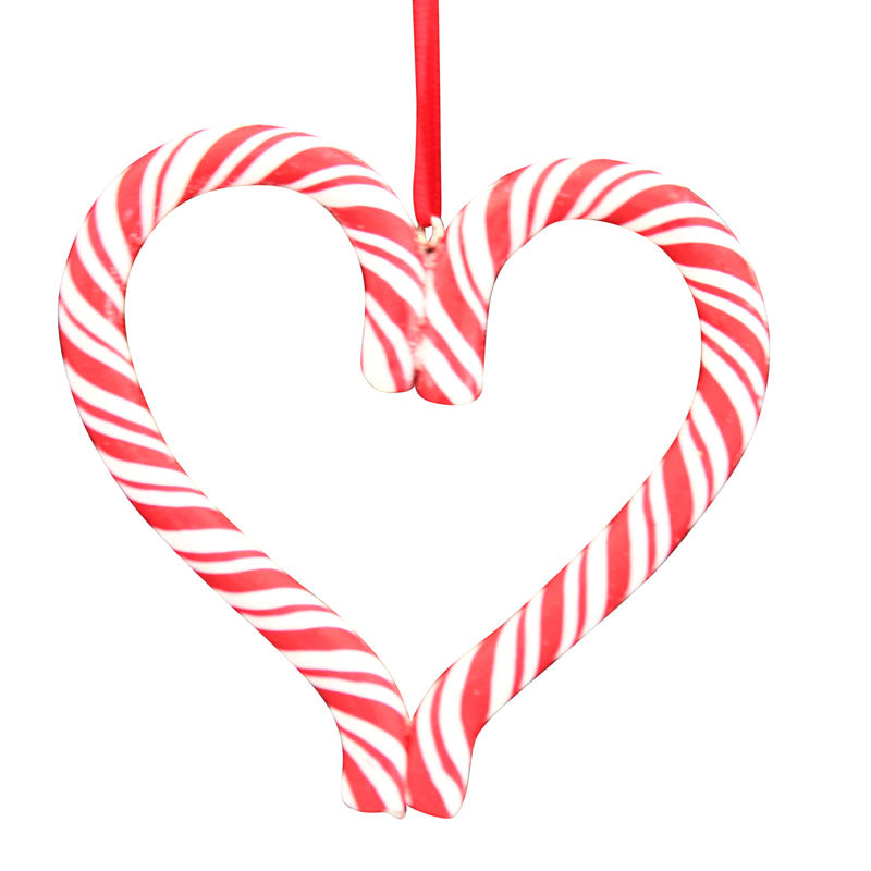 Gisela Graham Acrylic Candy Cane Heart image 0