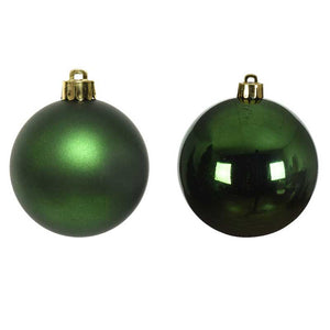 Decoris Shatterproof Baubles in Pine Green (Pack of 6) image 1