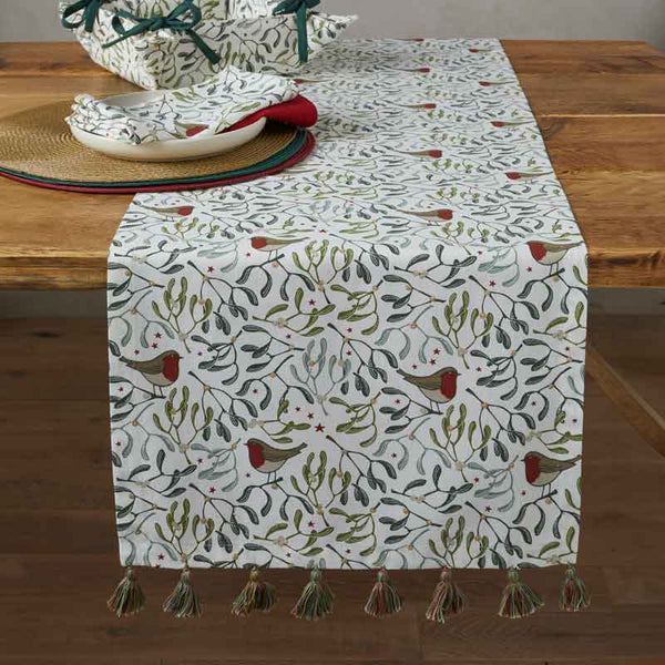 Walton & Co Robin & Mistletoe Table Runner image 0