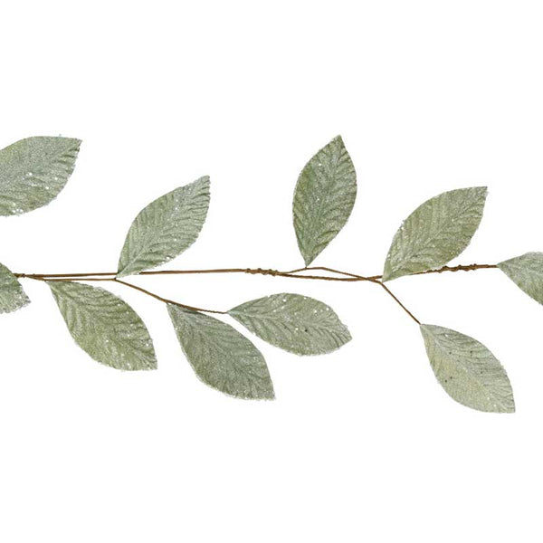 Everlands Frosted Green Leaf Garland image 0