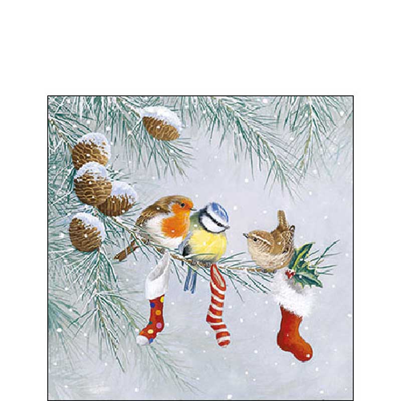 Ambiente Paper Cocktail Napkins - Christmas Socks (Pack of 20) image 0