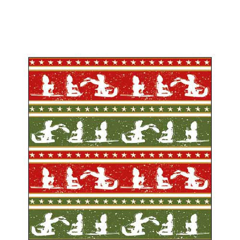 Ambiente Paper Cocktail Napkins - Sleigh Ride (Pack of 20) image 0