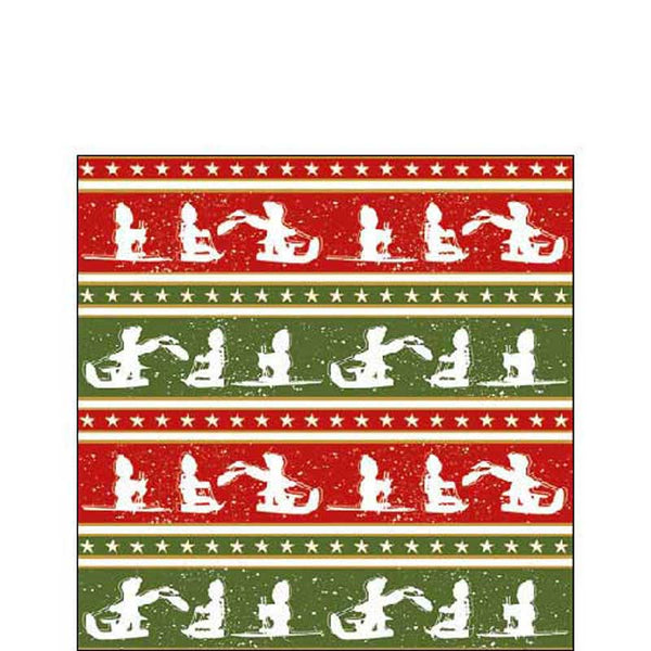Ambiente Paper Cocktail Napkins - Sleigh Ride (Pack of 20) image 0