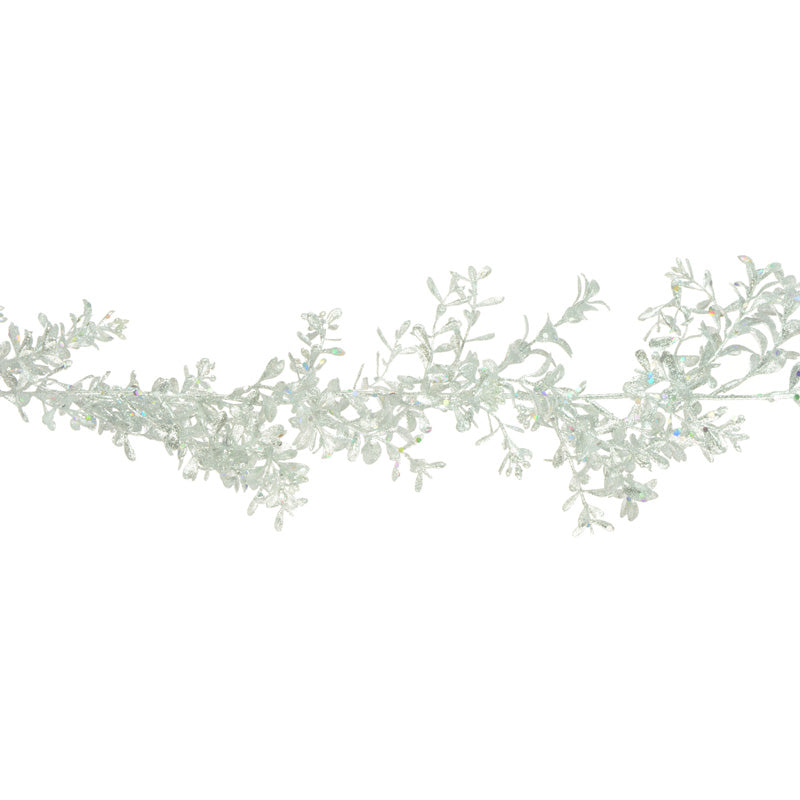 Floralsilk Silver Sparkle Boxwood Garland image 0