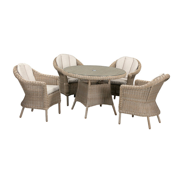 Orchard Life Bramley 4 Seat Round Dining Set with 2.5m Parasol & Base image 5