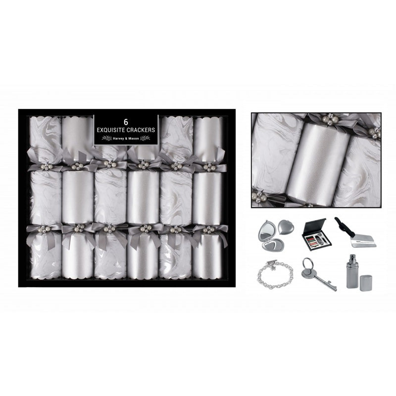 Harvey & Mason 6 Exquisite Silver Marble Crackers image 0