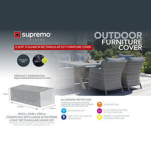 Supremo Cover for 6 Seat Rectangular Dining Set, 310cm x 240cm image 1