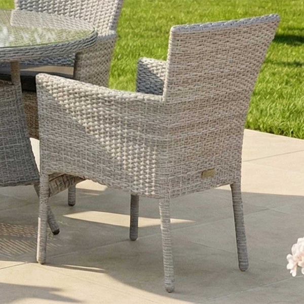 Orchard Life Elberta 4 Seat Round Dining Set with 2.5m Parasol & Base (Grey Weave) image 4