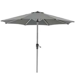 Bramblecrest 2.5m Round Brushed Aluminium Crank Handle Parasol, Grey image 2