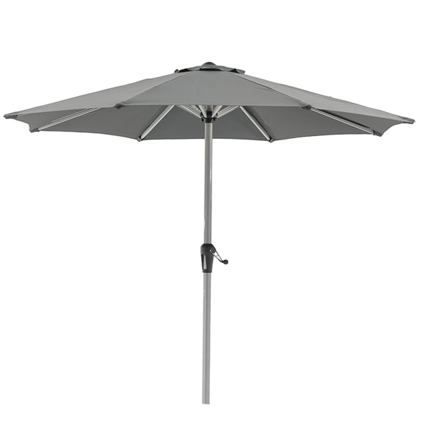Bramblecrest 2.5m Round Brushed Aluminium Crank Handle Parasol, Grey image 2