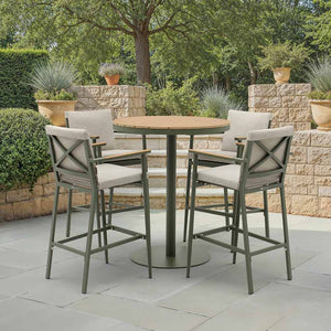 Bramblecrest RHS Wisley 4-Seat Garden Bar Set in Sage with 90cm Round Table image 0