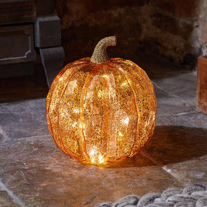 Internally Lit Golden Pumpkin - Large image