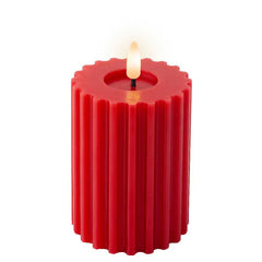 Lumineo Red Wax LED Carved Candle image 1