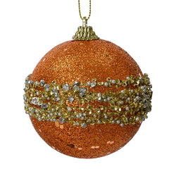 Decoris Foam Bauble with Glitter in Red Copper image 0