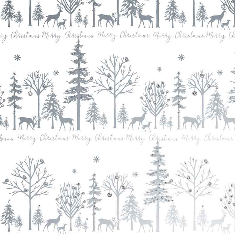 Uniqueco Reindeer Silver Luxe Gift Wrap (2m) image 0