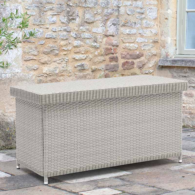 Bramblecrest Wentworth Cushion Storage Box with Liner in Pewter Rattan - Standard image 0