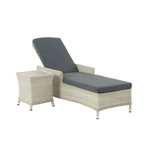 Bramblecrest Monterey Dove Grey Rattan Sun Lounger with Side Table image 9