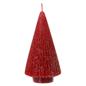 Decoris Burgundy Glitter Tree Candle image 0