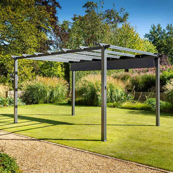 Hartman Roma Rectangular Grey Pergola with Grey Canopy (4m x 3m) image 2