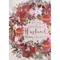 Louise Tiler Christmas Wreath Husband Christmas Card image 0