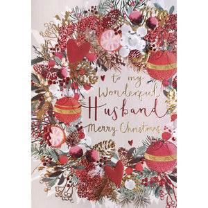 Louise Tiler Christmas Wreath Husband Christmas Card image 0