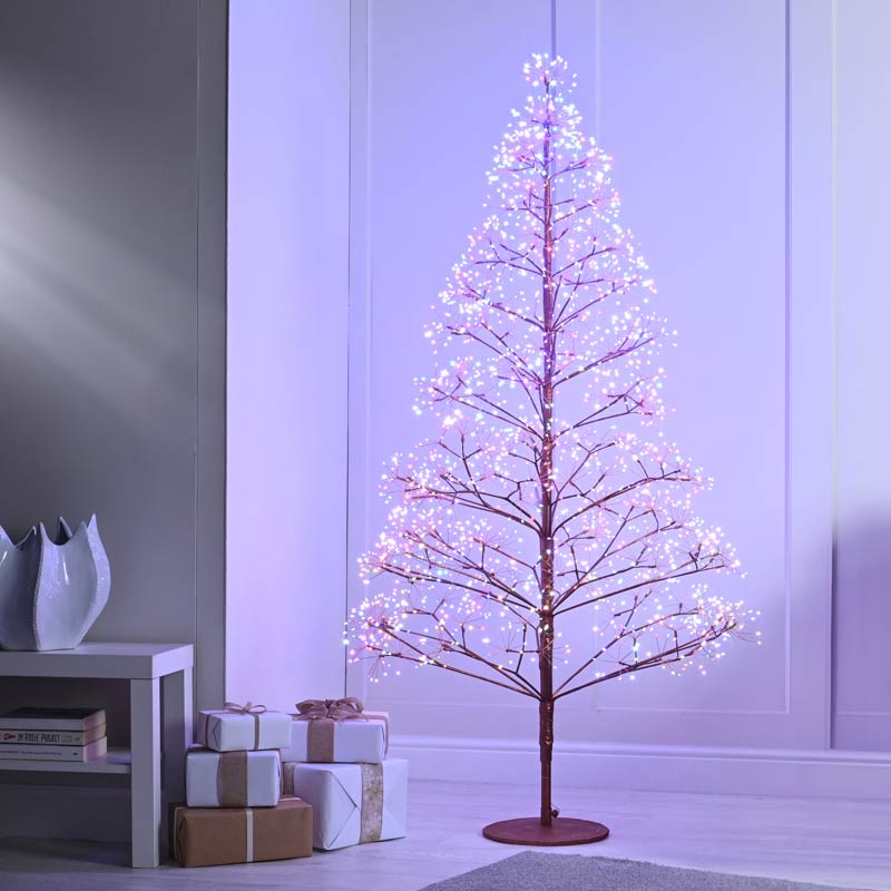 Festive Lit Colour-Changing Starburst Tree image 0