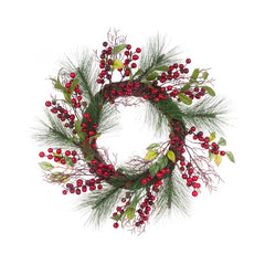Floralsilk Berry Pine Twig Wreath image 0