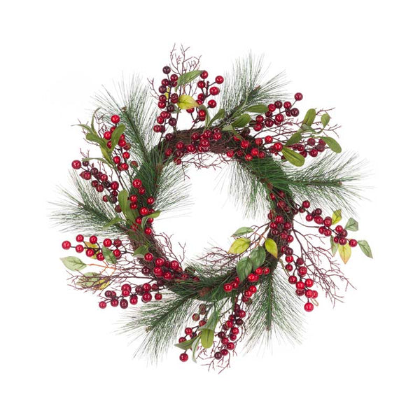 Floralsilk Berry Pine Twig Wreath image 0