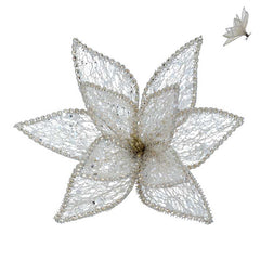 Gisela Graham Sheer Gold Poinsettia Clip image 0